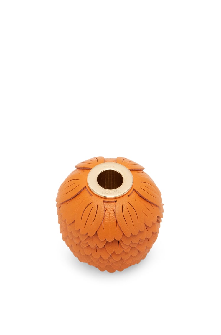 LOEWE Flower charm in classic calfskin Bright Orange