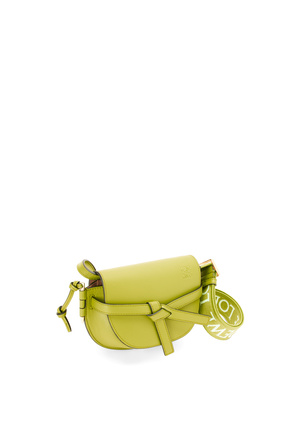 LOEWE Mini Gate Dual bag in soft calfskin and jacquard Lime Yellow