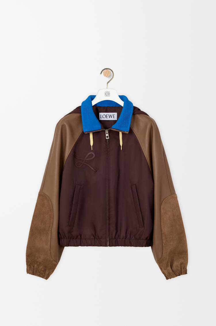 LOEWE Bomber jacket in technical fabric Brown