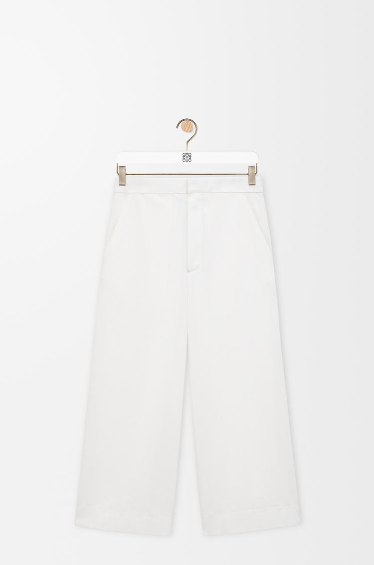 LOEWE 单宁布九分长裤 白色