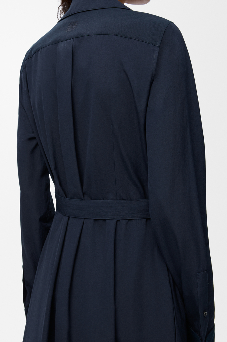 LOEWE ドレープ ドレス（コットン） ネイビーブルー