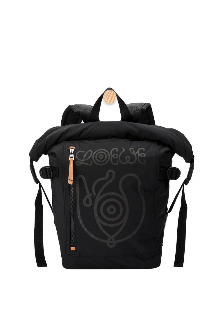 LOEWE Roll top backpack in recycled nylon Black pdp_rd