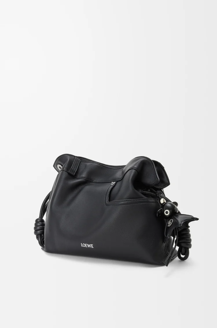 LOEWE Charm Biker Puzz en piel de cordero Negro