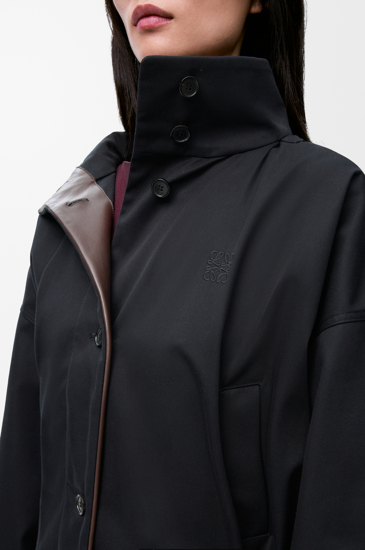 LOEWE Kapuzenjacke aus Baumwolle und Seide Schwarz