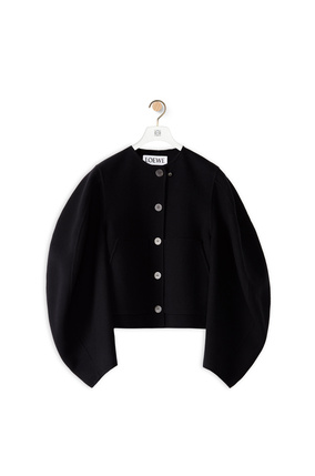 LOEWE Circular sleeve button jacket in wool and cashmere Black plp_rd