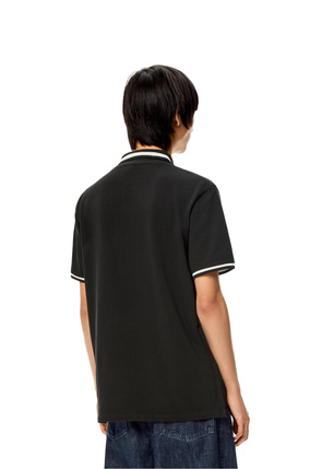 LOEWE Anagram polo in cotton Black plp_rd