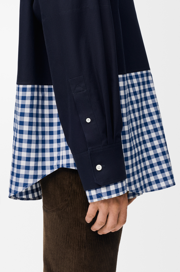 LOEWE Hemd aus Baumwoll-Twill und Popeline Marineblau