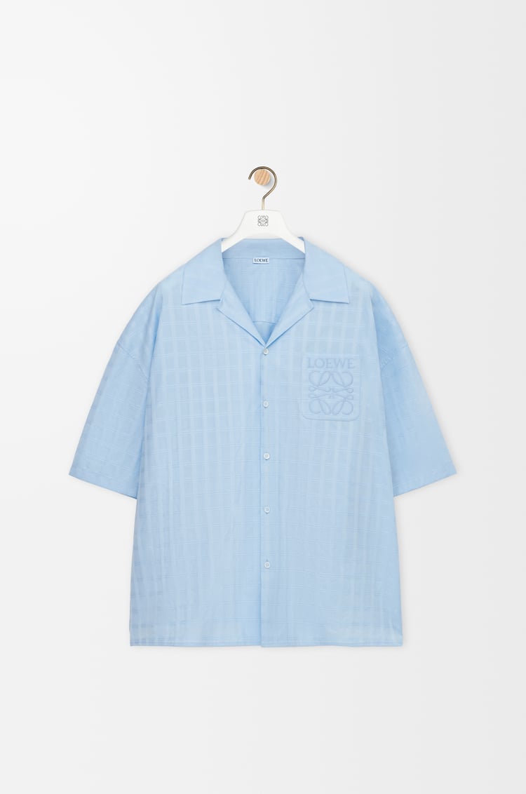 LOEWE Camisa de manga corta en algodón Azul Claro