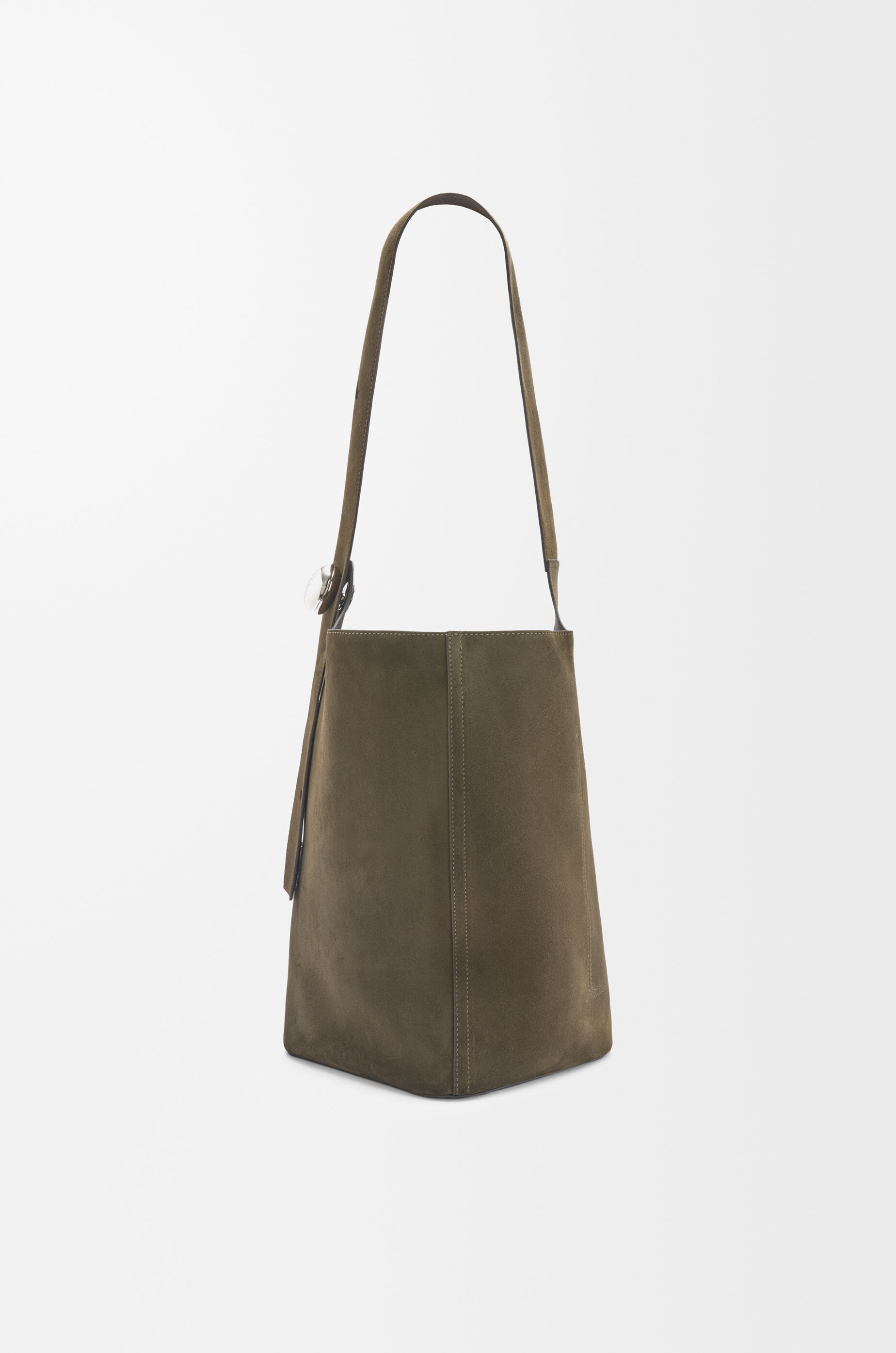 ペブル バケットバッグ ラージ(スエードカーフ) グリーン - LOEWE ペブル バケットバッグ ラージ(スエードカーフ) グリーン - LOEWE