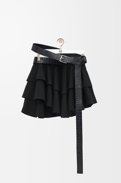 LOEWE ベルテッド ミニ スカート（コットン） ブラック