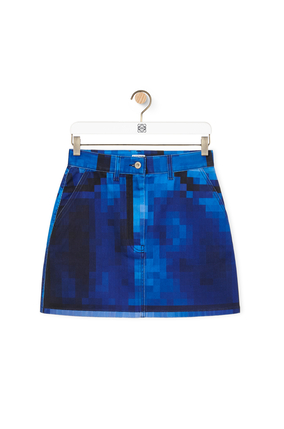 LOEWE Pixelated mini skirt in denim Denim