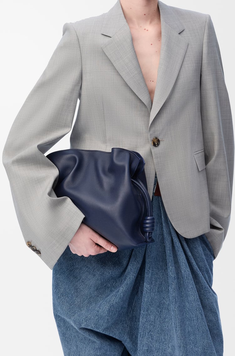 LOEWE Medium Flamenco clutch in nappa calfskin Abyss Blue