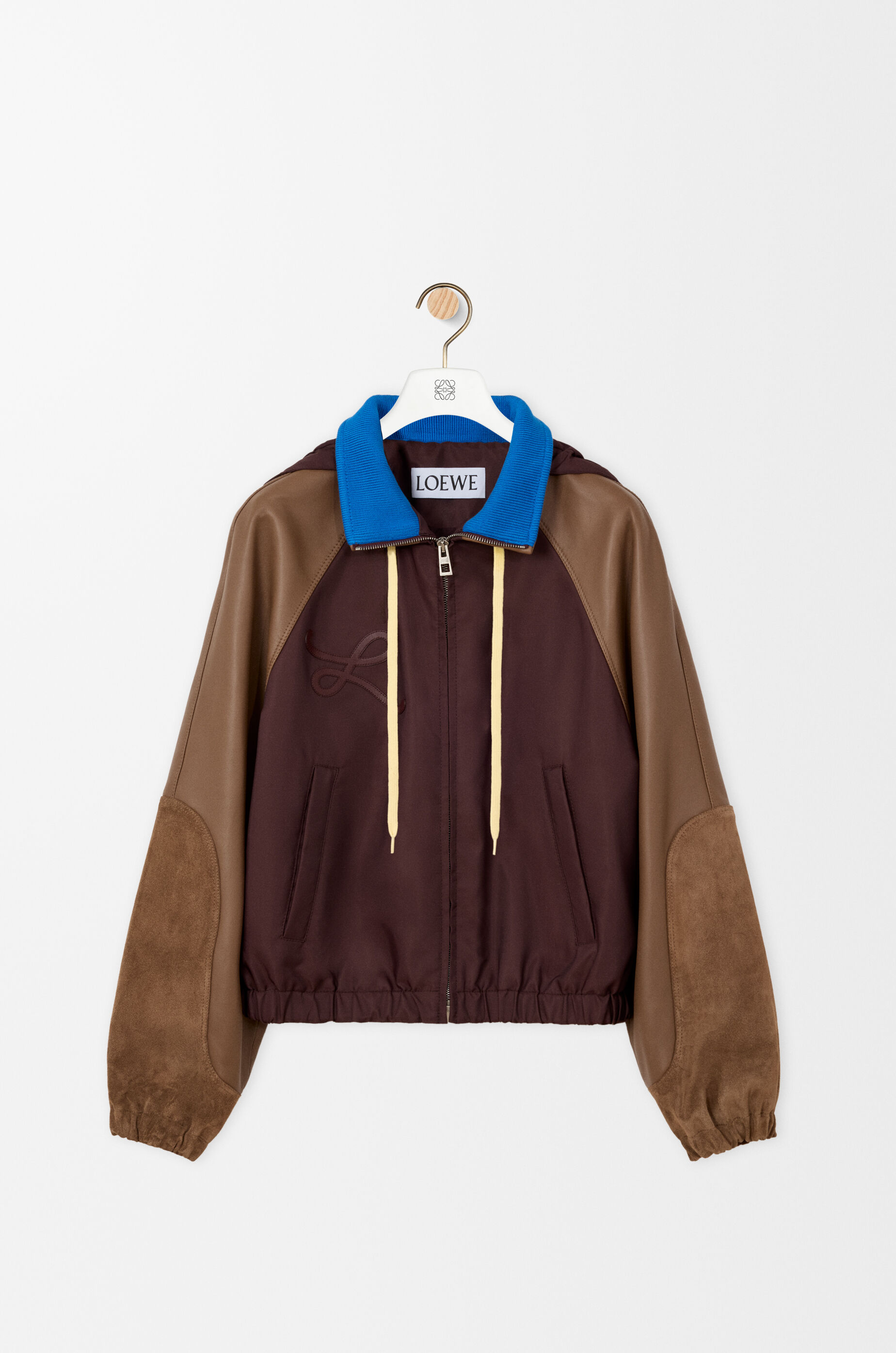 ボンバー ジャケット（ナイロン/ナパラム/スエードカーフ） ブラウン