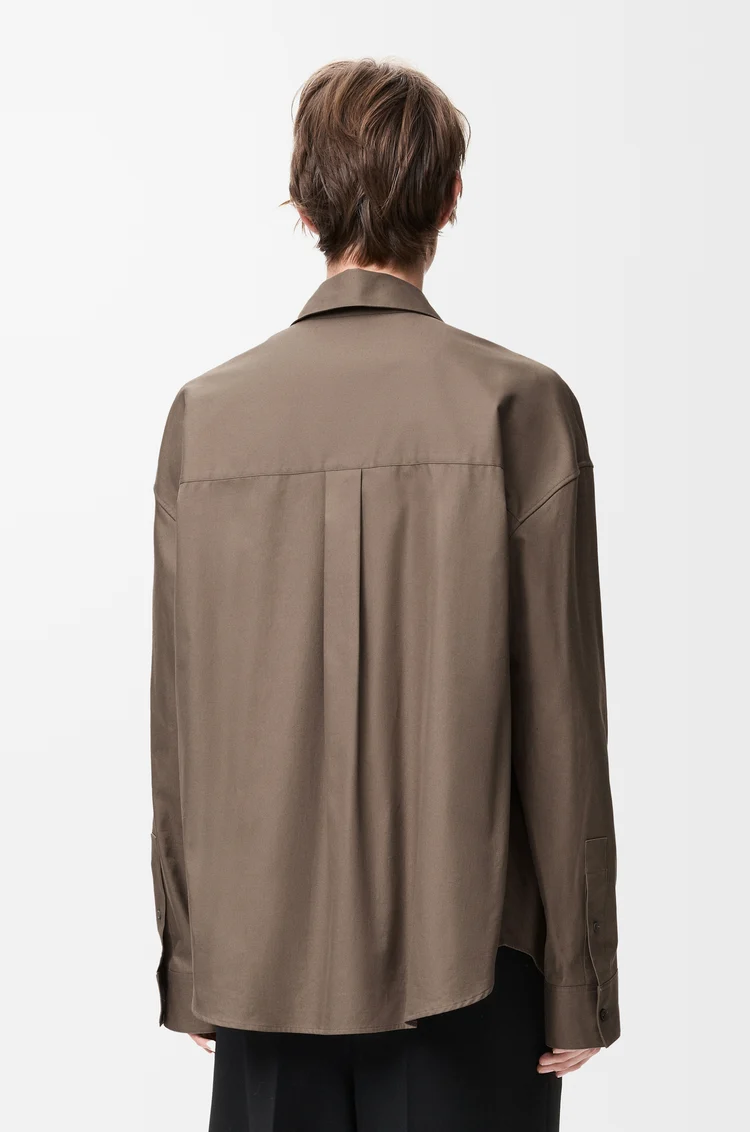 LOEWE Camicia in cotone Marrone Kaki