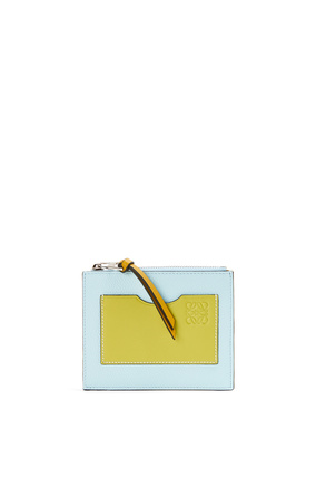 LOEWE Large coin cardholder in soft grained calfskin Crystal Blue/Lime Yellow plp_rd