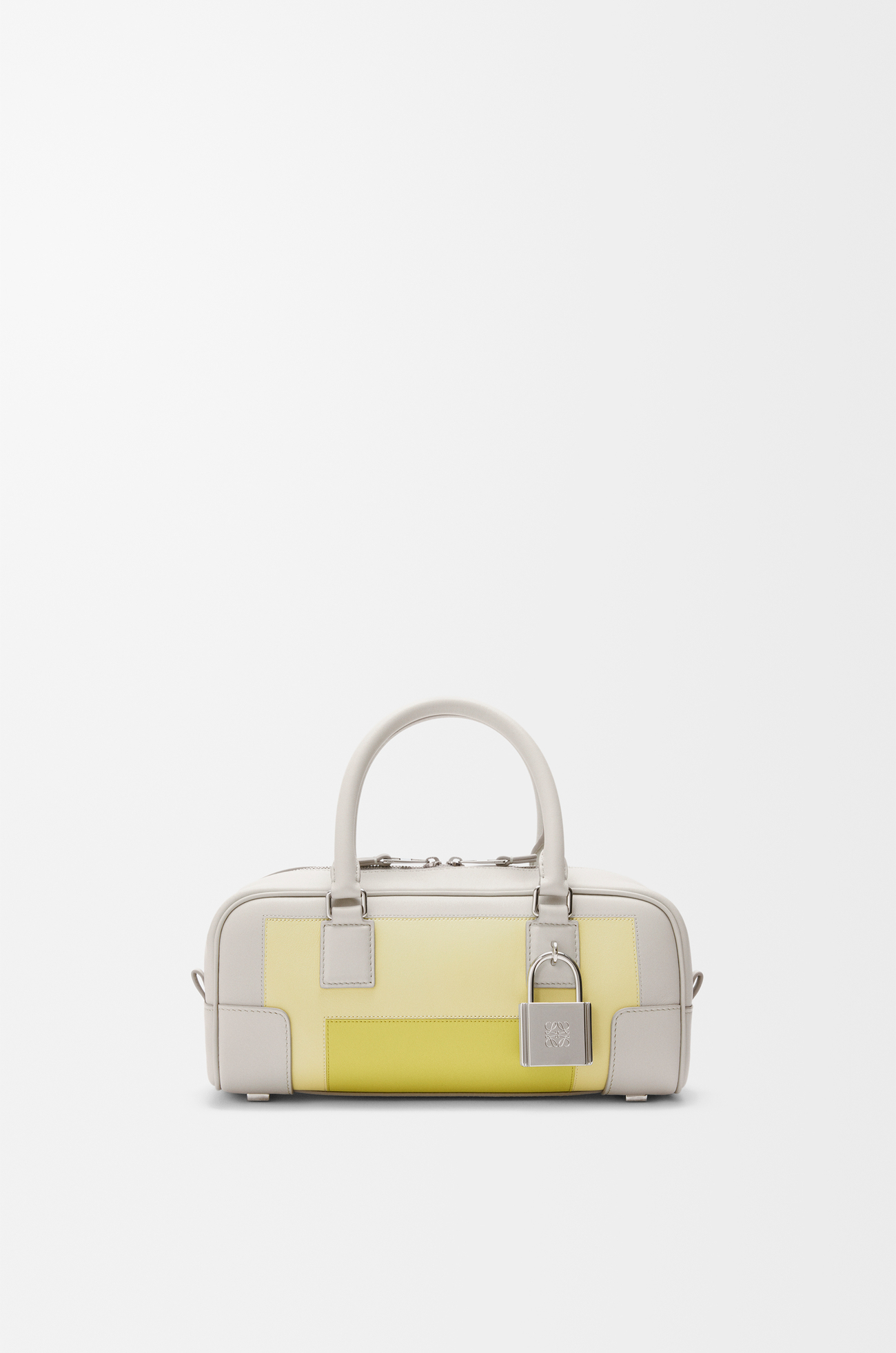 LOEWE 纳帕牛皮革 Amazona Cropped 23 手袋 淡灰色/浅黄晶色