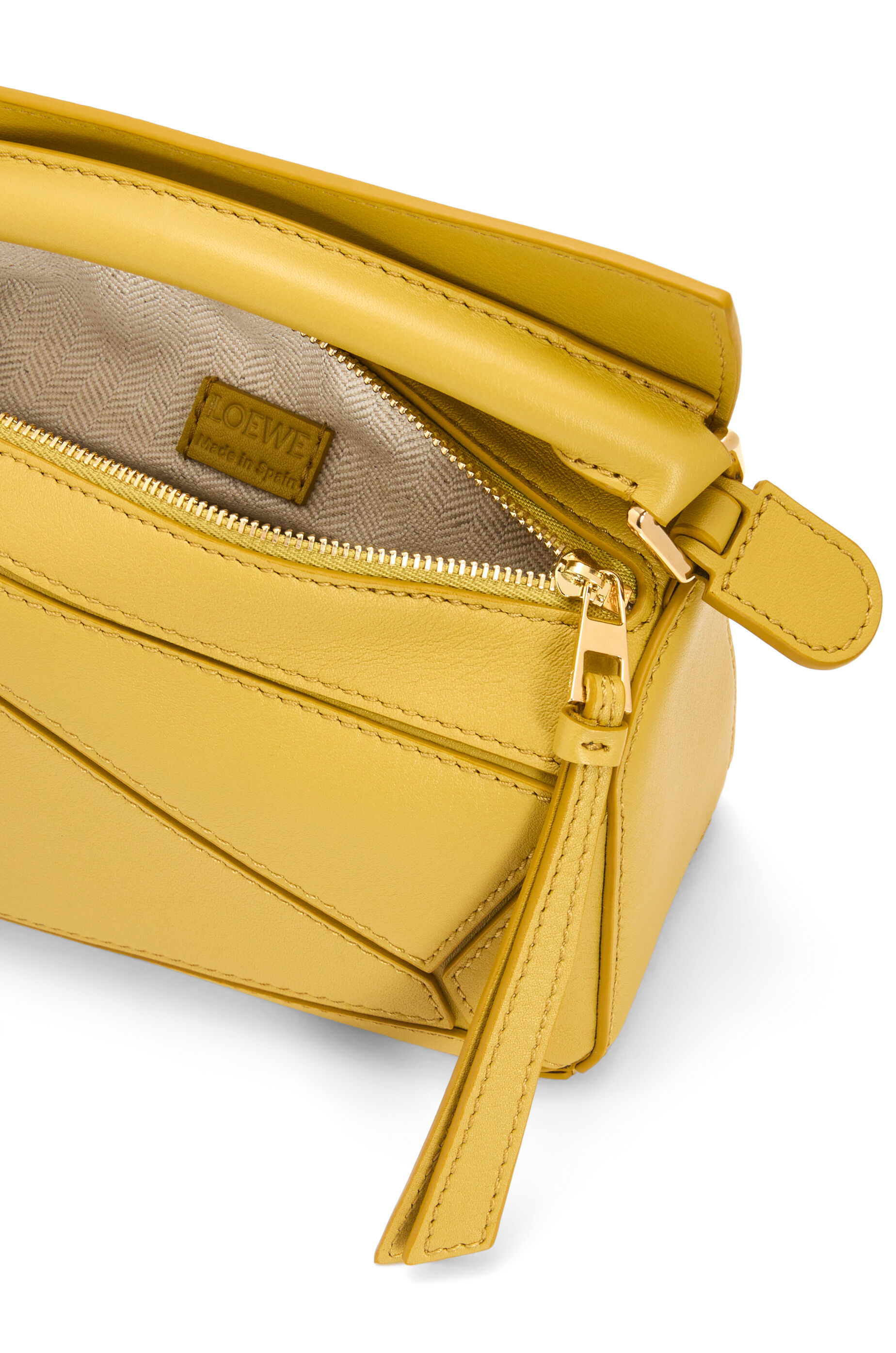 LOE MINI 18 PUZZLE BAG IN WHITE CALFSKIN