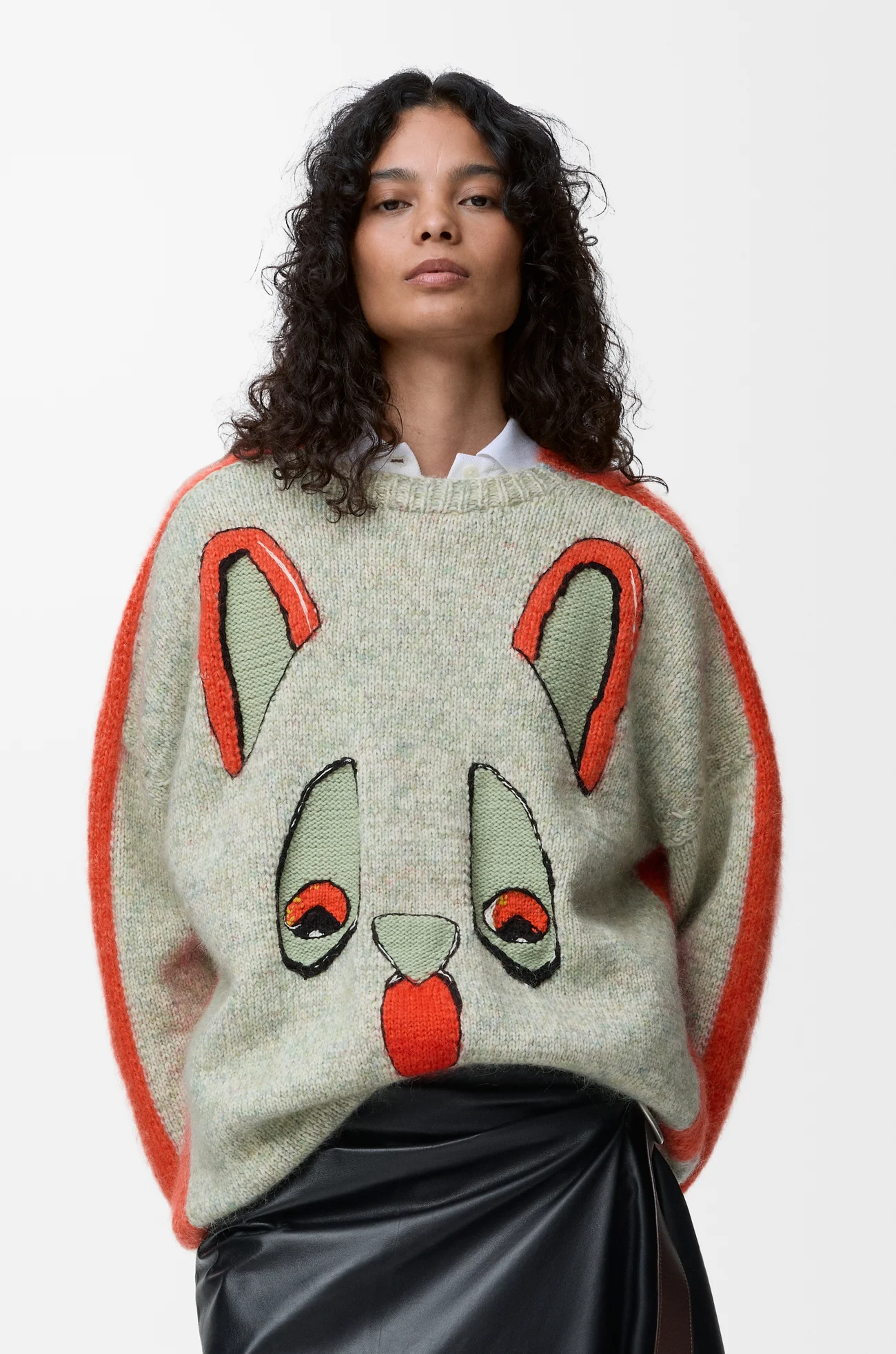 LOEWE Jersey en lana White/Orange/Blue