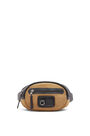 LOEWE Round bumbag in recycled canvas and suede Black/Dark Gold pdp_rd