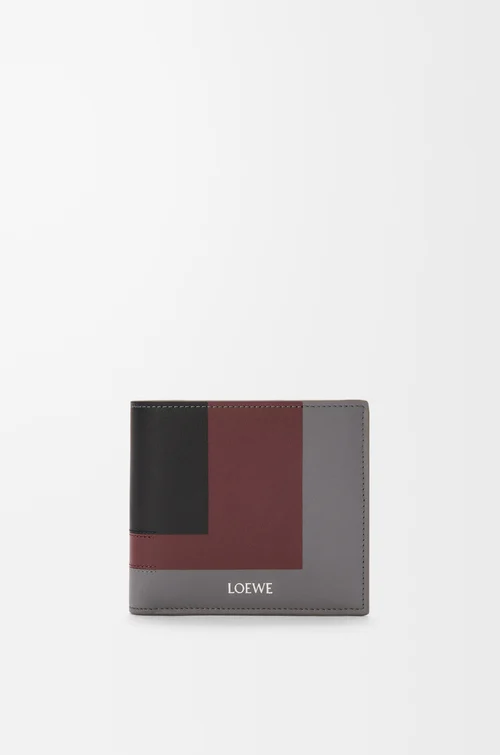 LOEWE Bifold Brieftasche aus Nappa-Kalbsleder Ardesia/Tiefes Rubinrot