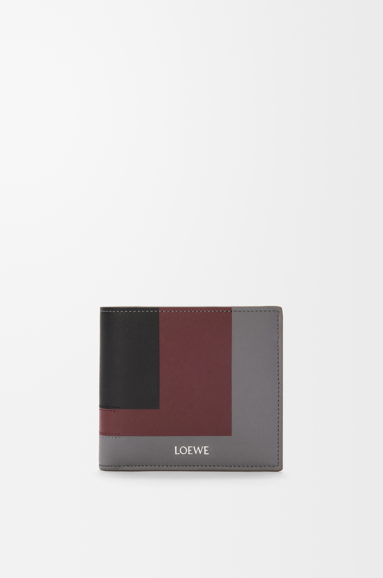 LOEWE Bifold Brieftasche aus Nappa-Kalbsleder Ardesia/Tiefes Rubinrot