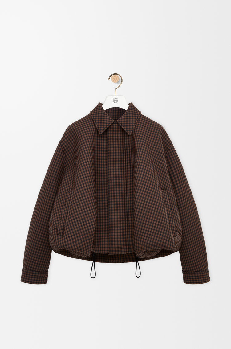 LOEWE Chaqueta con cordón de ajuste en lana Marrón/Negro