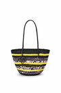 LOEWE Basket Tote in elephant grass and calfskin Black/Yellow pdp_rd