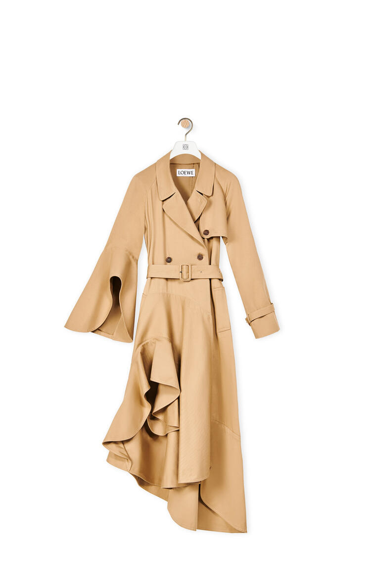 LOEWE Ruffle trench coat in cotton Beige pdp_rd