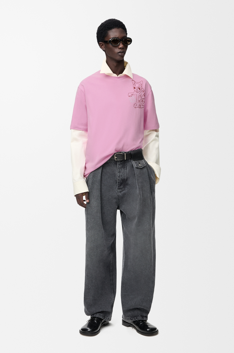 LOEWE Camiseta de corte holgado en algodón Rosa