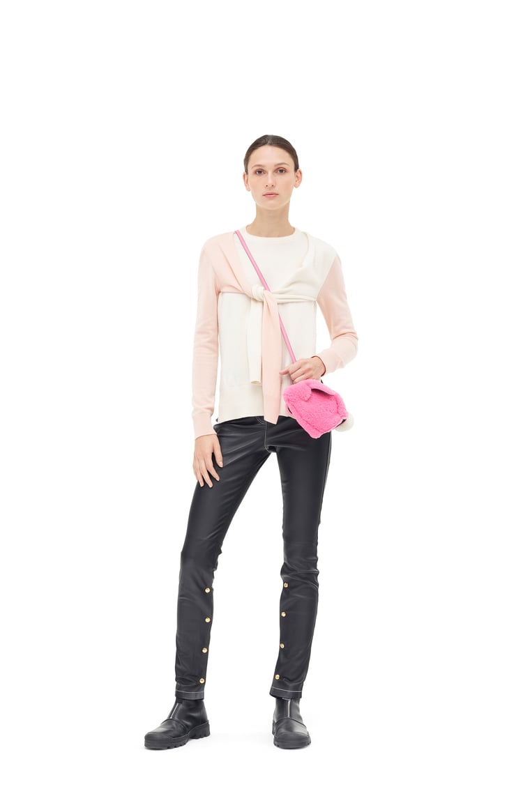 LOEWE SHOULDER SLEEVE SWEATER Pink/Beige