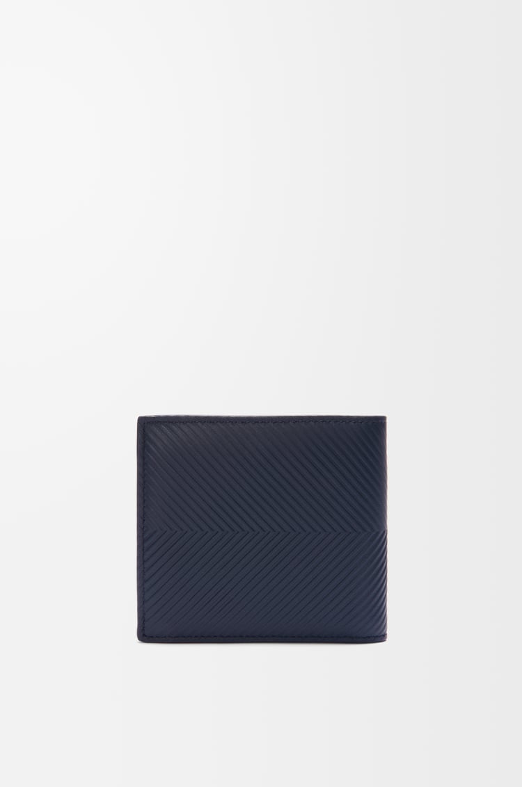 LOEWE Bifold coin wallet in textured classic calfskin Deep Navy
