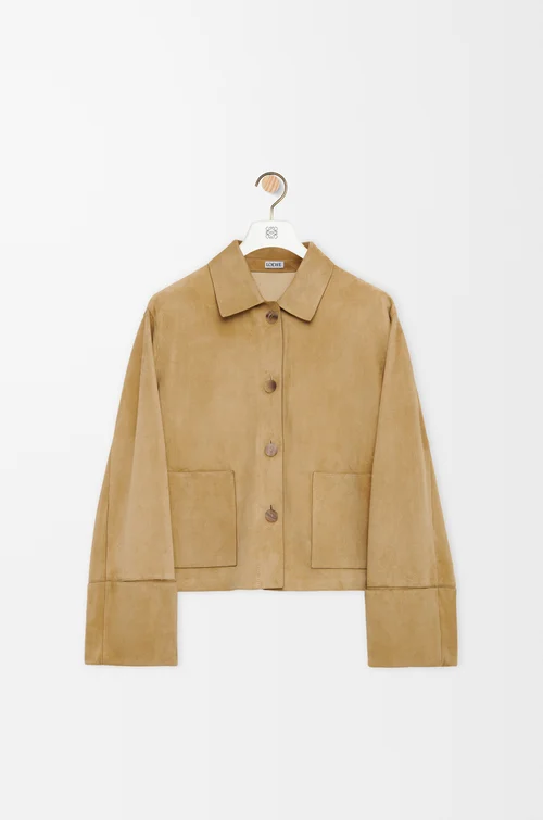 LOEWE ターンアップ ジャケット（スエードラム） ゴールド