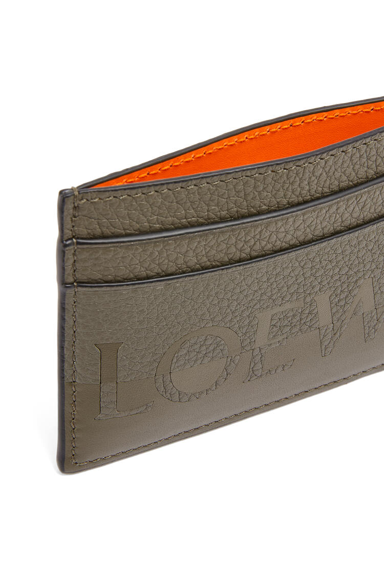 LOEWE Signature plain cardholder in calfskin Khaki Green/Orange pdp_rd