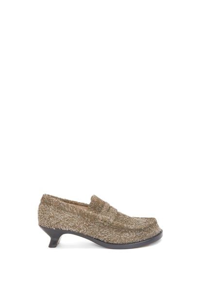 LOEWE Campo loafer in brushed suede Khaki Green