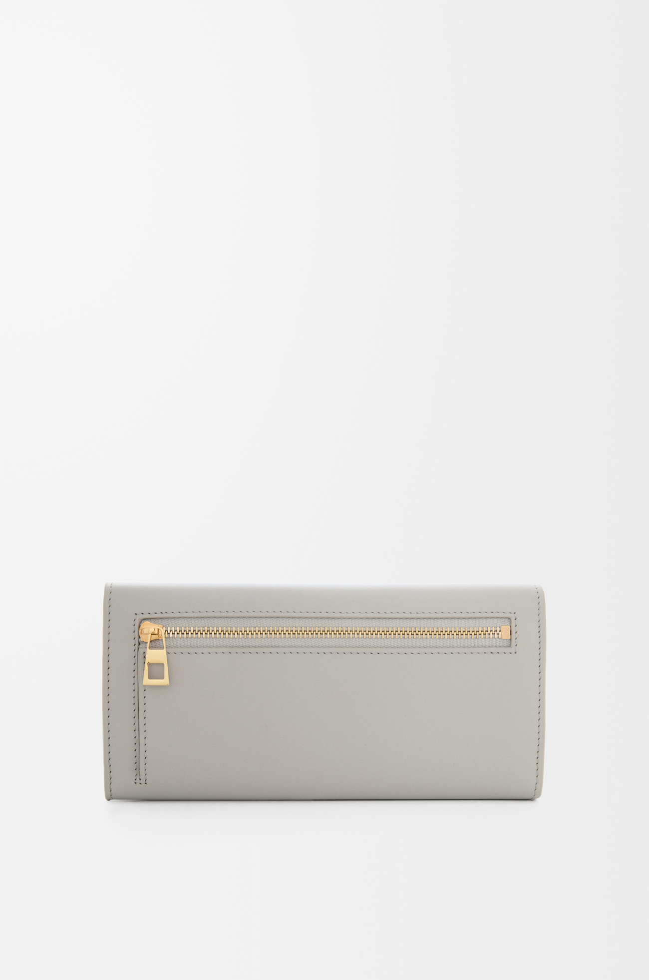 LOEWE Pebble continental wallet in shiny nappa calfskin Shell Grey