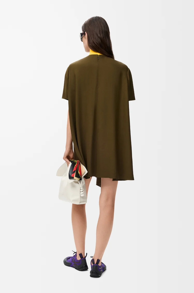 LOEWE Dress in stretch viscose Khaki Green