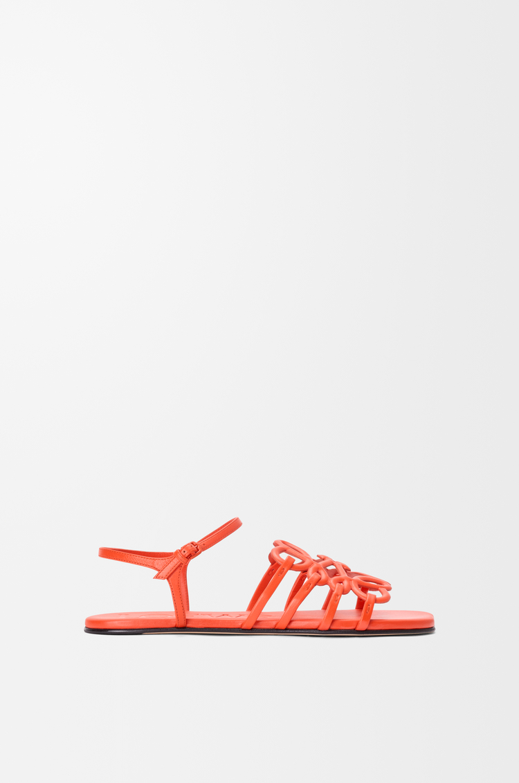 LOEWE Petal Anagram 小牛皮涼鞋 深藏紅花色