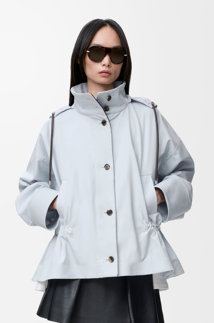 LOEWE フーデッド ジャケット（コットン&シルク） ブルー