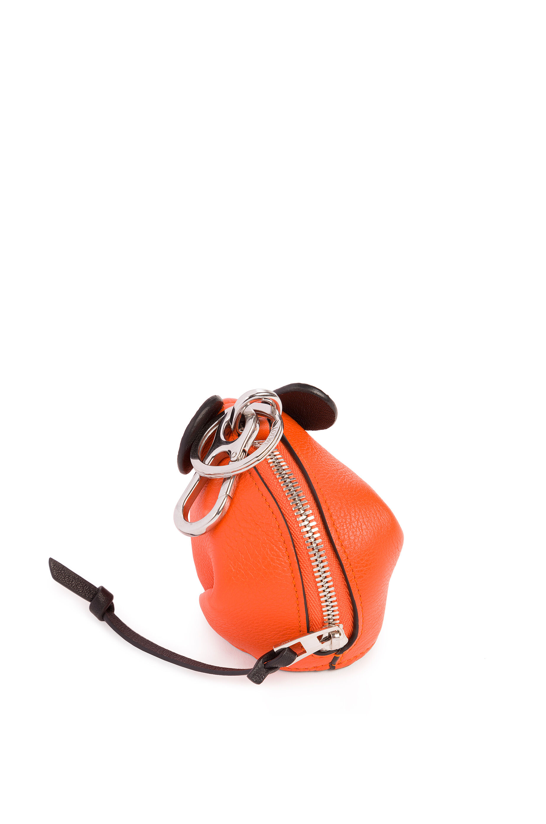 Mouse charm in classic calfskin Orange 
