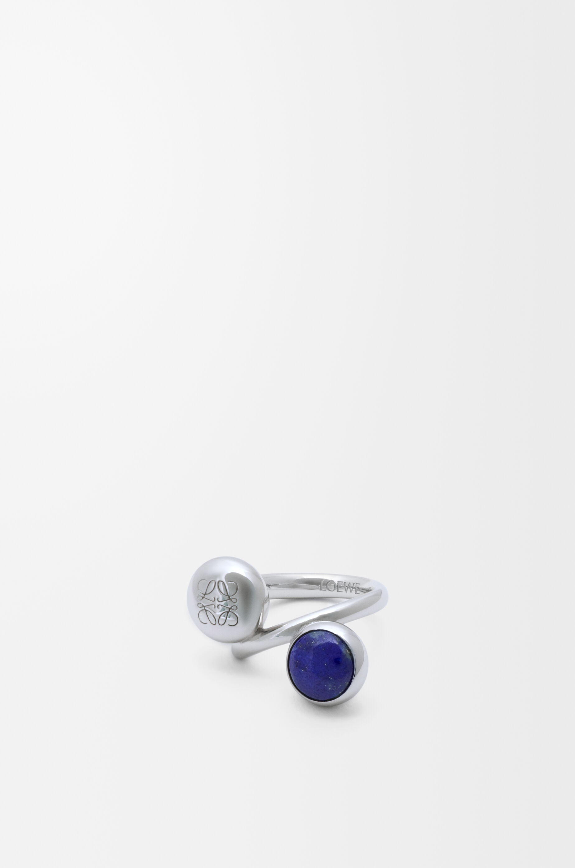 LOEWE Anagram Pebble ring in sterling silver and lapis lazuli Silver/Blue