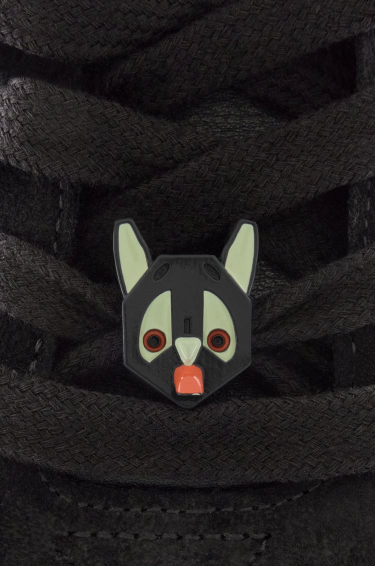 LOEWE Ballet Runner 2.0 en nailon y piel de becerro Negro/Naranja/Verde Pálido