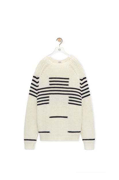 LOEWE Sweater in wool blend Off-white/Navy