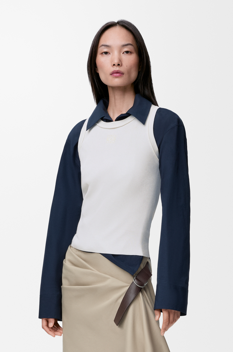 LOEWE Débardeur Anagram en viscose stretch Blanc