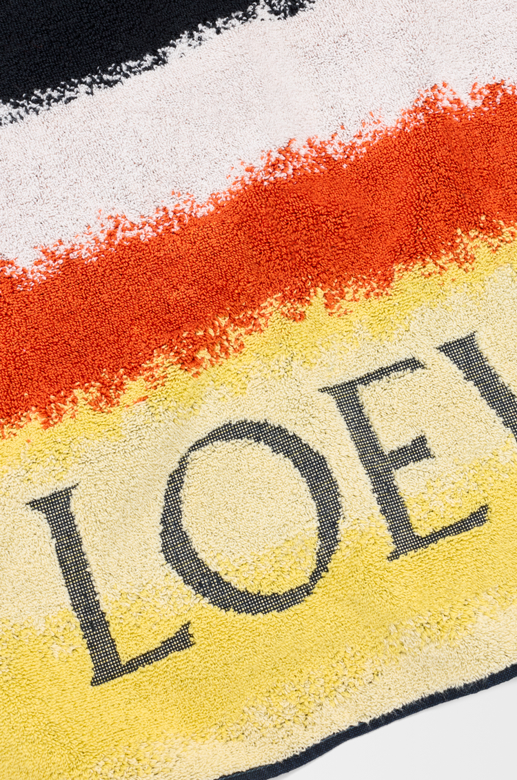 LOEWE Toalla en tejido de rizo de algodón Naranja/Multicolor