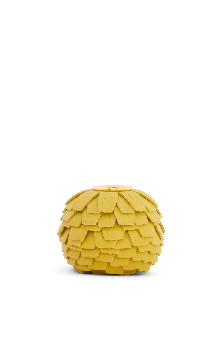 LOEWE Small flower charm in calfskin and brass Dark Yellow