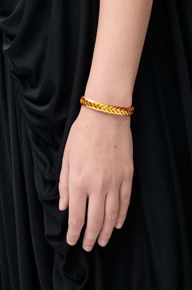 LOEWE シン ブレイデッド カフ（スターリングシルバー） ゴールド