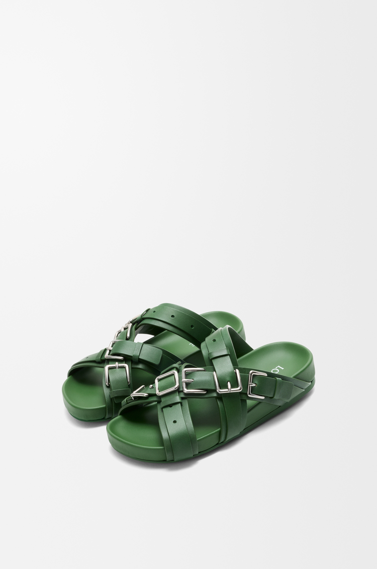 LOEWE タイプ フスベット サンダル（ベジタブルタンニンカーフ） アボカドグリーン