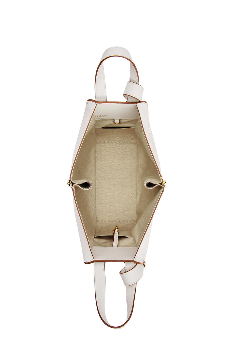 LOEWE Small Hammock bag in Anagram jacquard and calfskin Ecru/Soft White pdp_rd