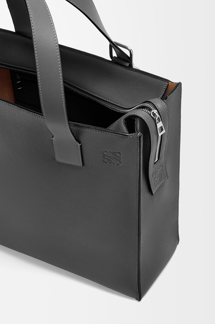 LOEWE Buckle zip tote in soft grained calfskin Black
