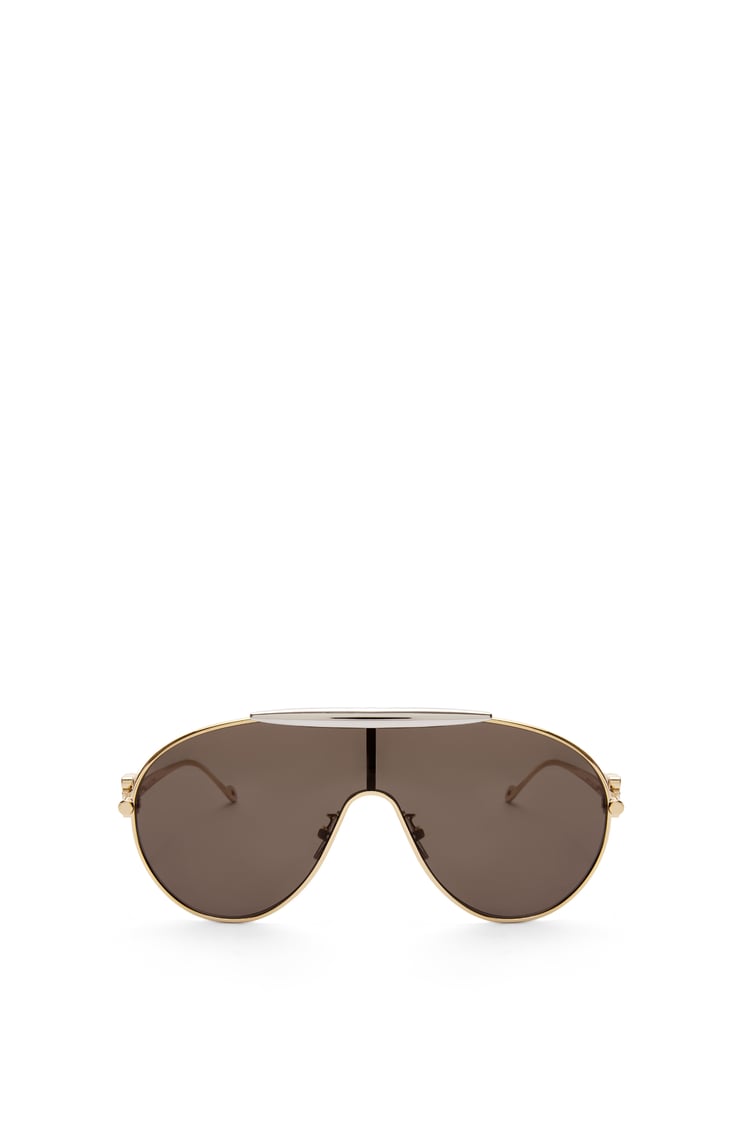 LOEWE Gafas de sol Spoiler Aviator estilo máscara en metal  Oro/Plata/Marrón